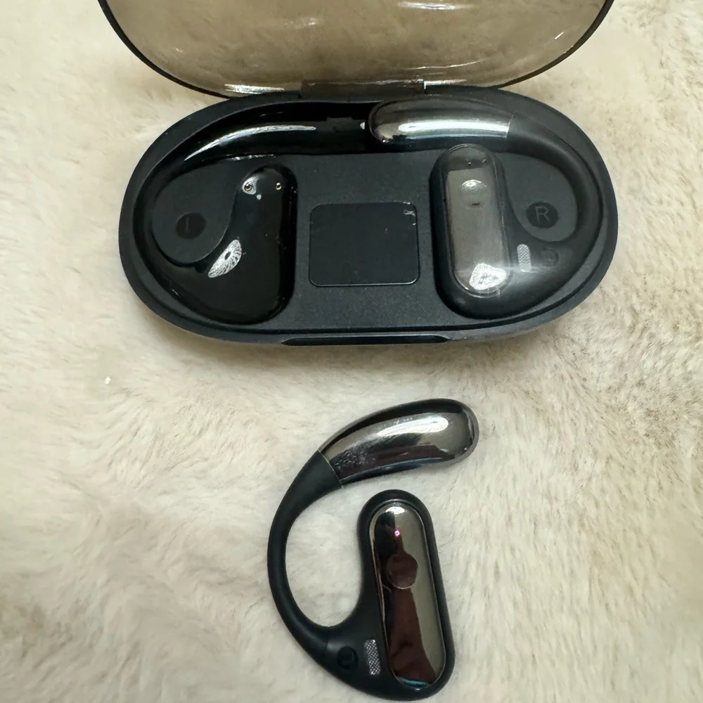 Wireless Ear Hook Bluetooth Earbuds - Black and Silver